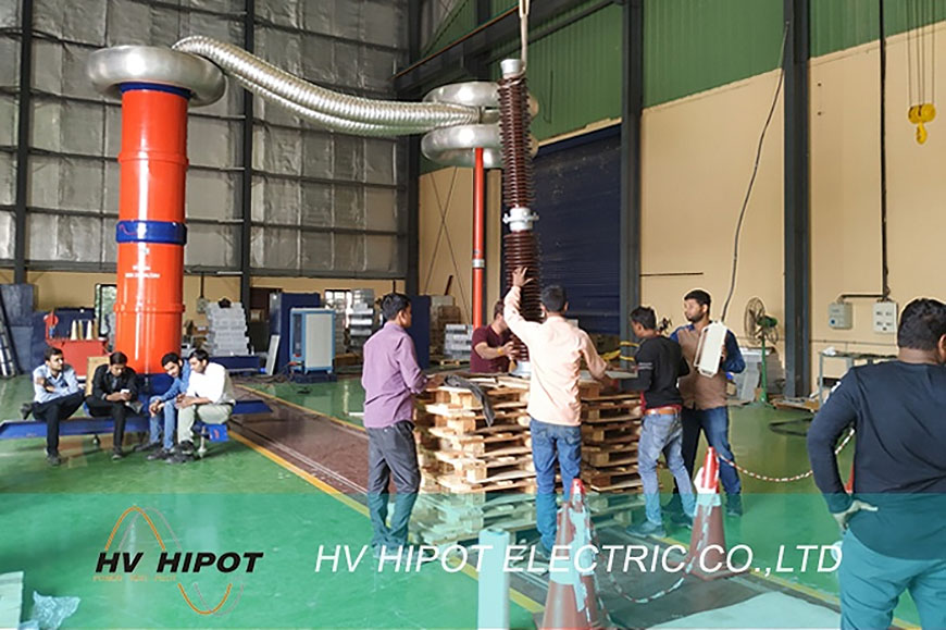 4500kVA750kV AC Resonant Test System on-site Commissioning in India1