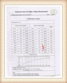Impulse voltage dividerCalibration Certificate05